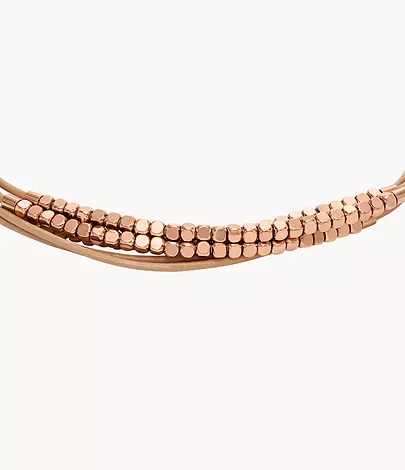 Fossil Gliederarmband All Stacked Up Leder braun