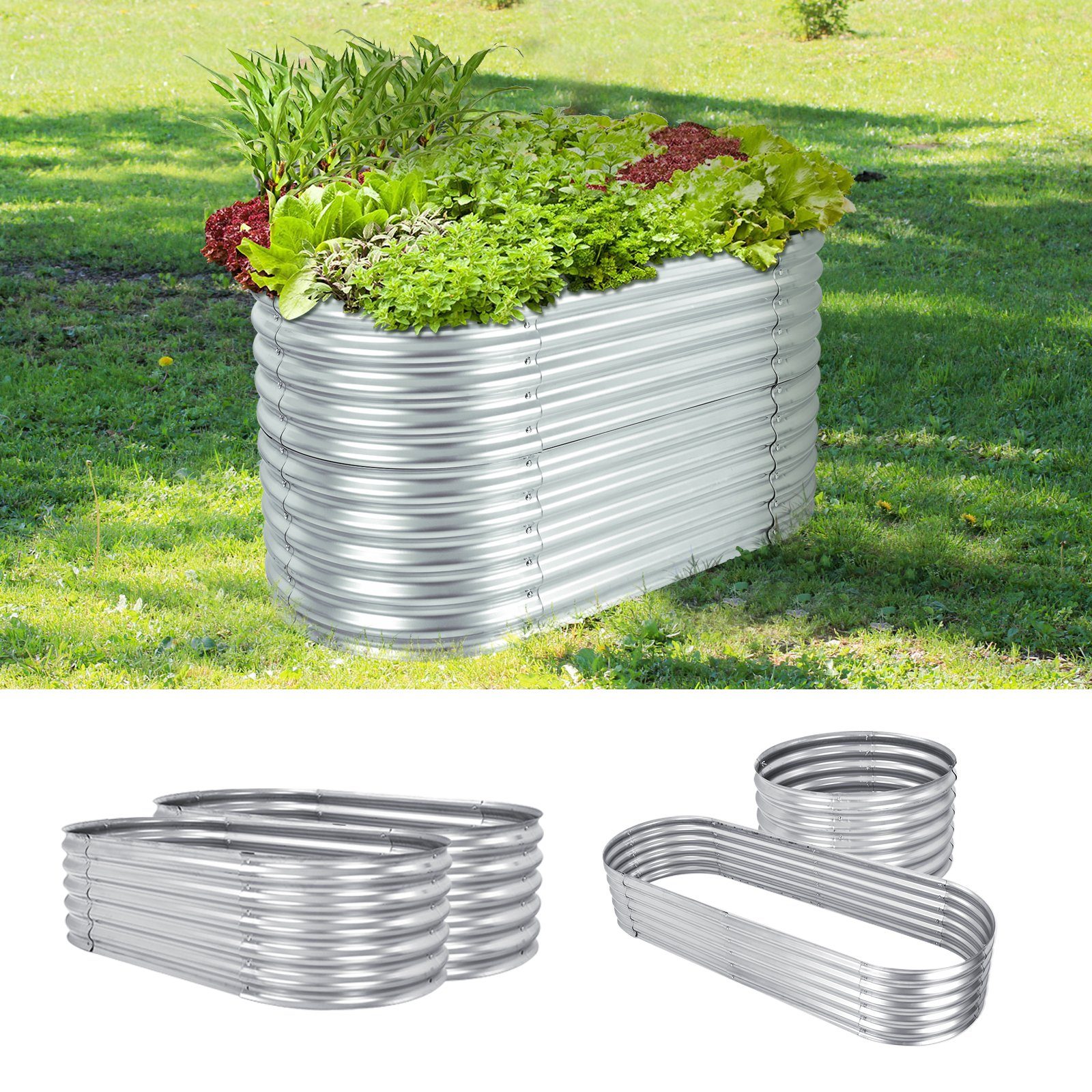 COSTWAY Hochbeet Pflanzkasten, mit offenem Boden, 157,5 x 80 x 81,5 cm