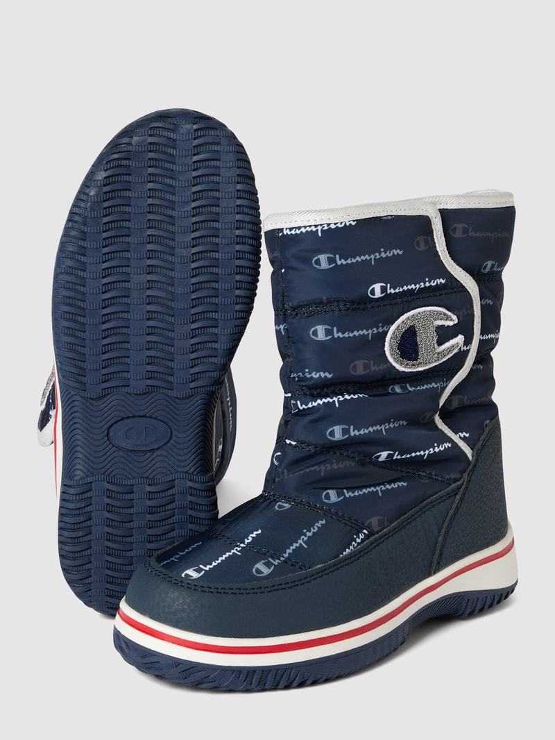 Boots mit Allover-Logo Modell 'FLAKEY' in marineblau