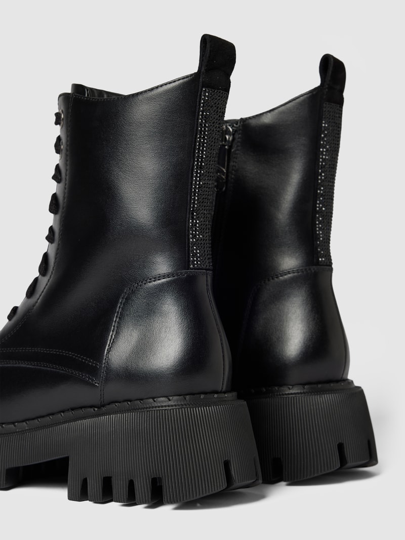 Boots aus Leder in schwarz