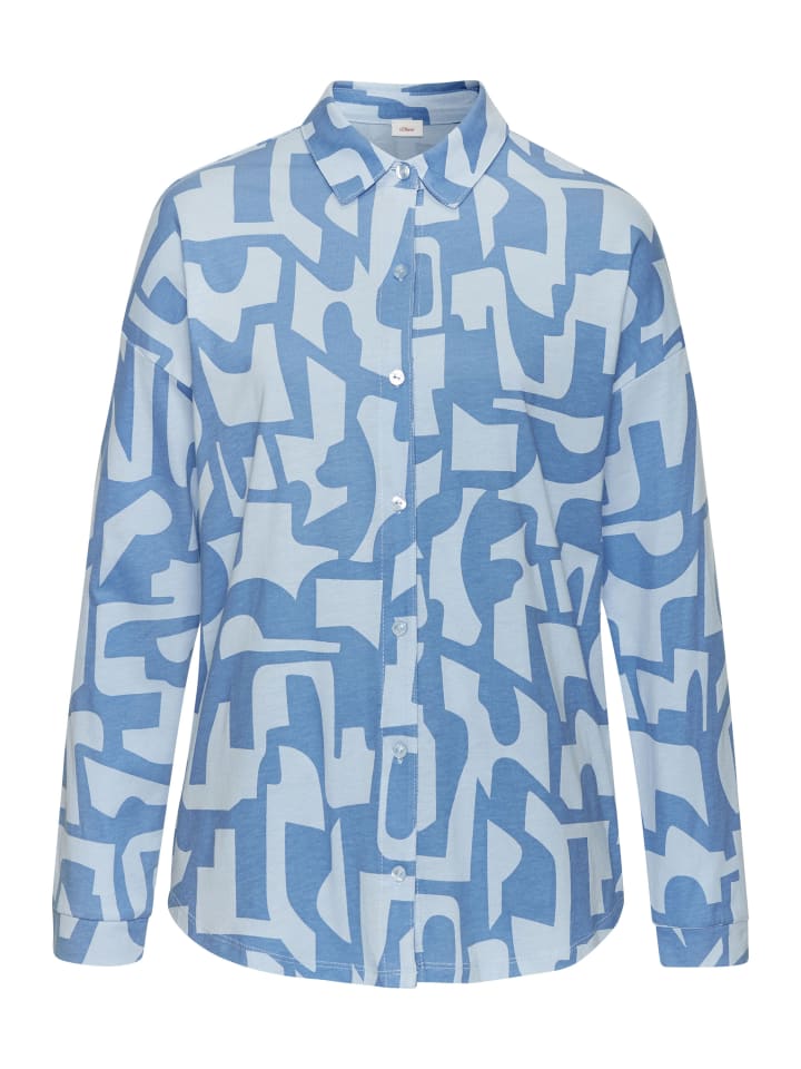 s.Oliver Shorty in hellblau-blau gemustert günstig kaufen