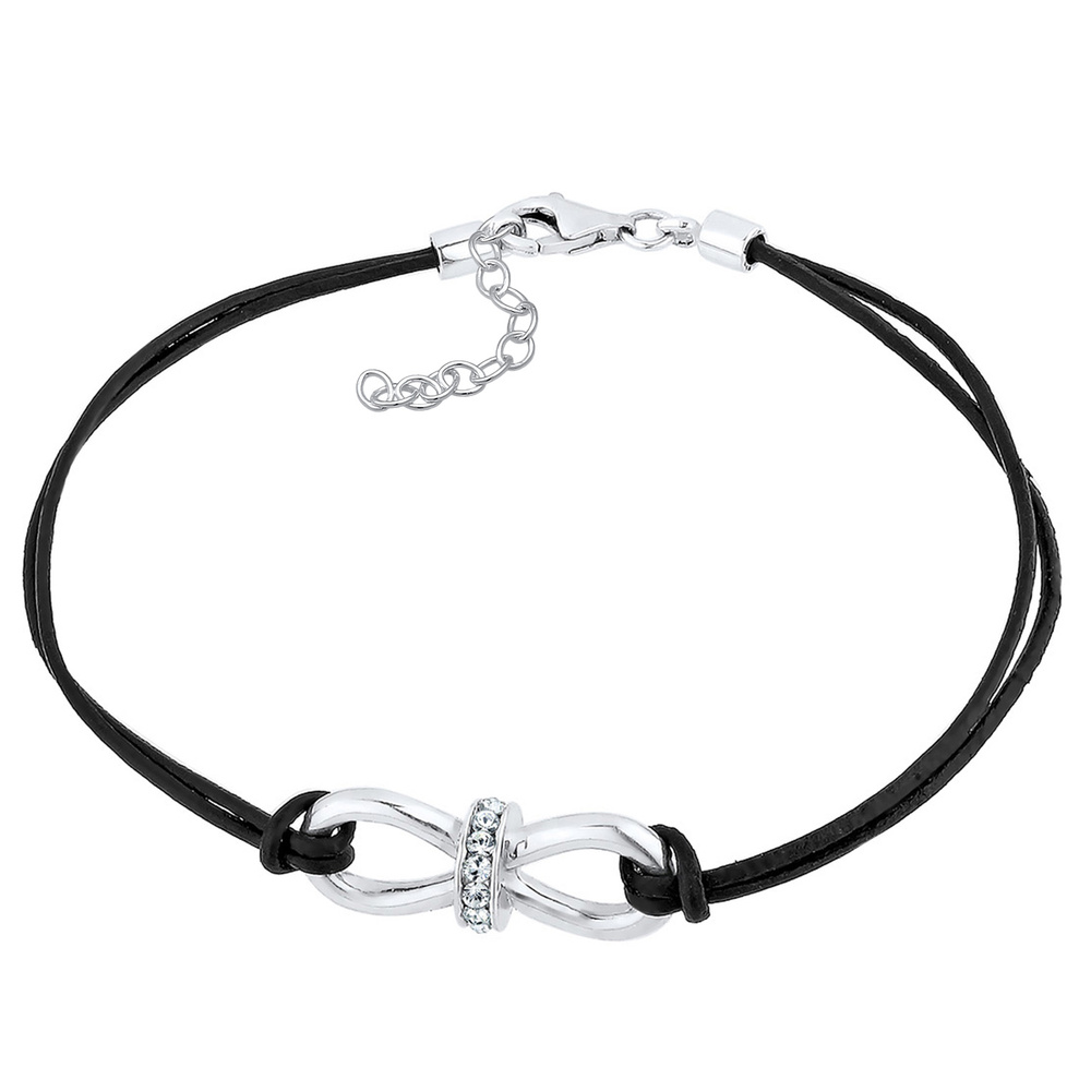Elli Elli Bracelet Leder Infinity Kristalle Silber Bracelet