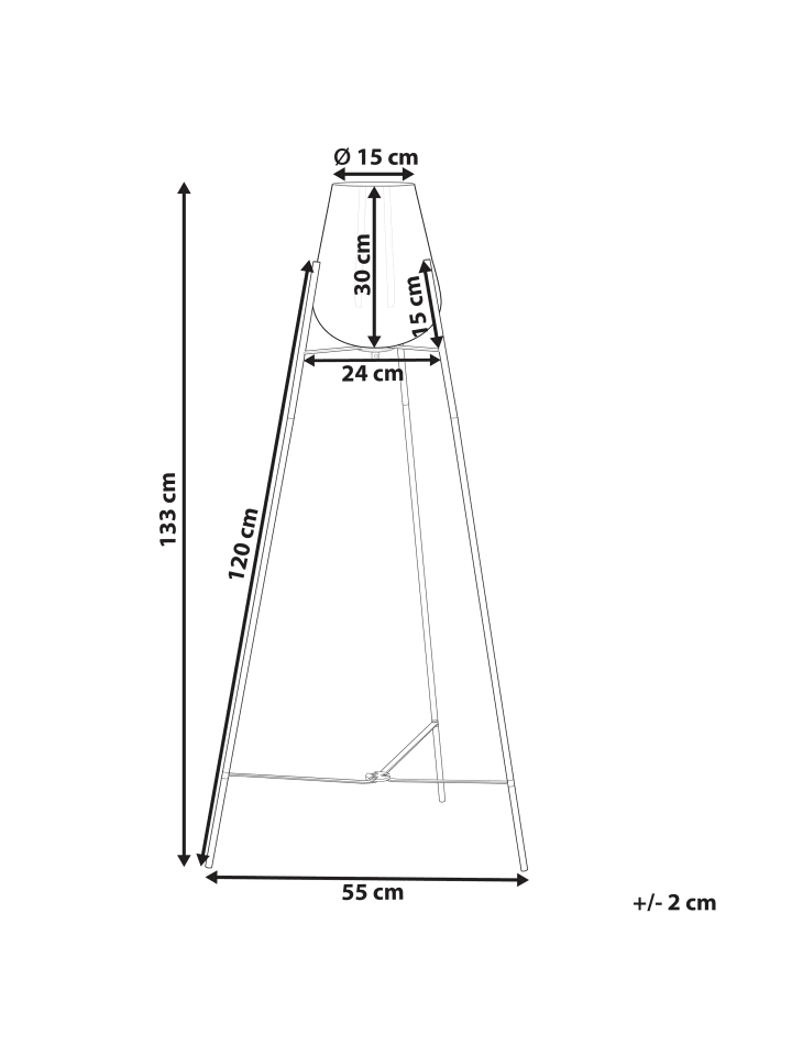 Beliani Stehleuchten MENA in Gold - (W) 55 x (H) 133 x (L) 55 cm günstig kaufen onesize