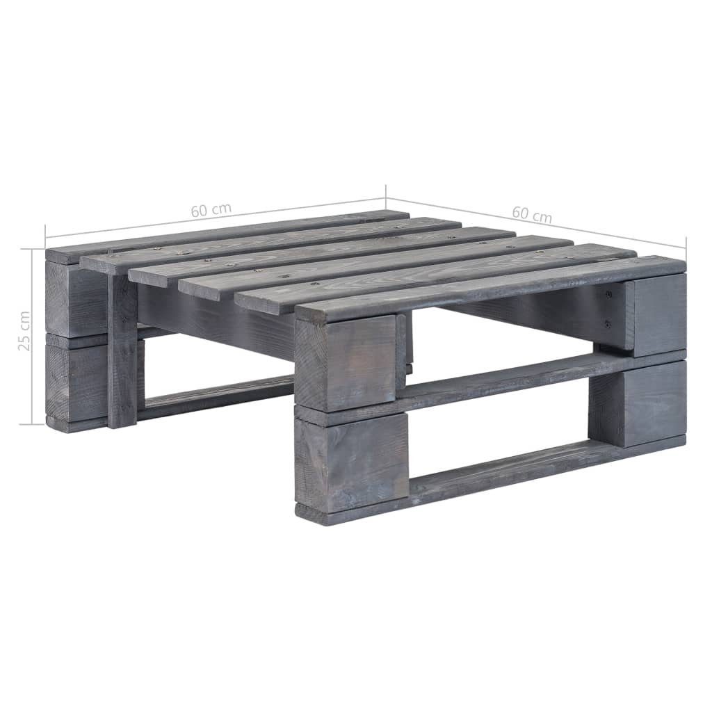 möbelando Gartenlounge-Hocker Astrid (LxBxH: 60x60x25 cm), aus Kiefer in Grau