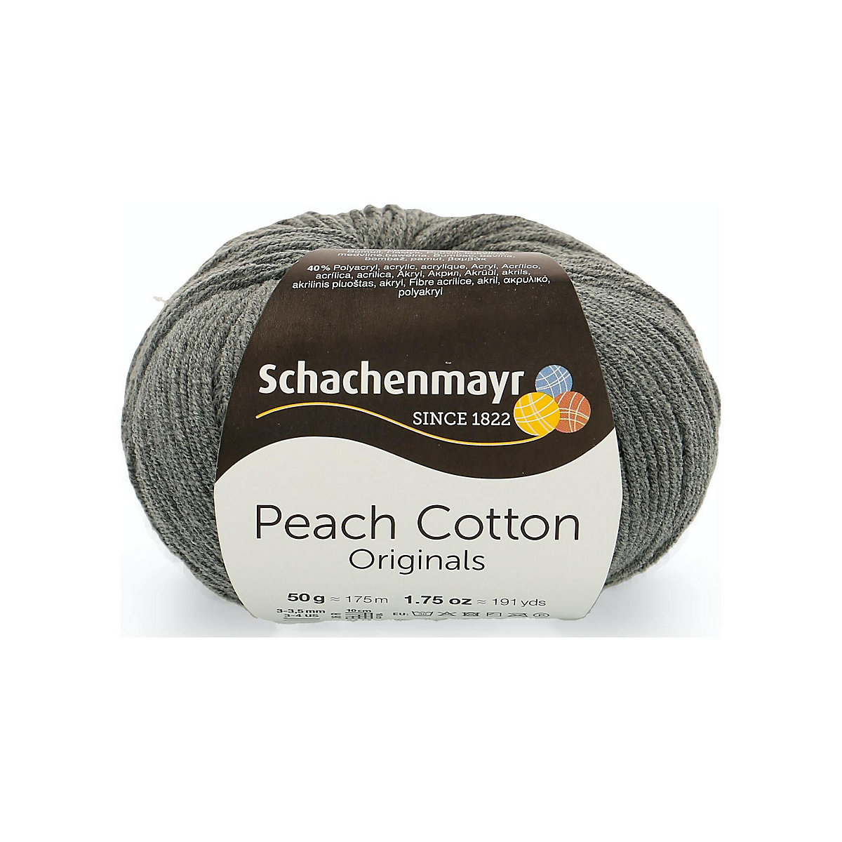 Handstrickgarne Peach Cotton, 50g anthrazit