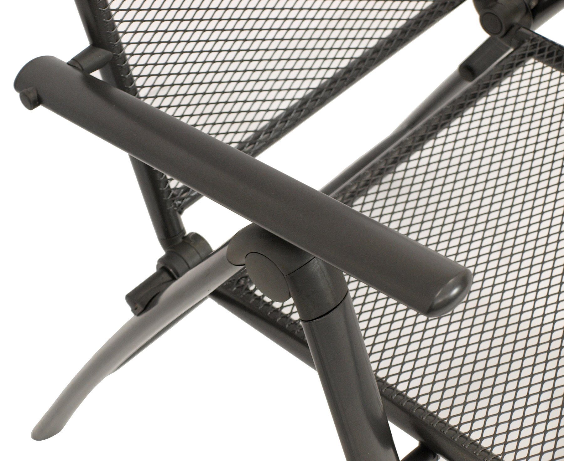 DEGAMO Garten-Essgruppe CLASSIC, (7-tlg), (6x Sessel 1x Tisch), Stahl und Streckmetall anthrazit