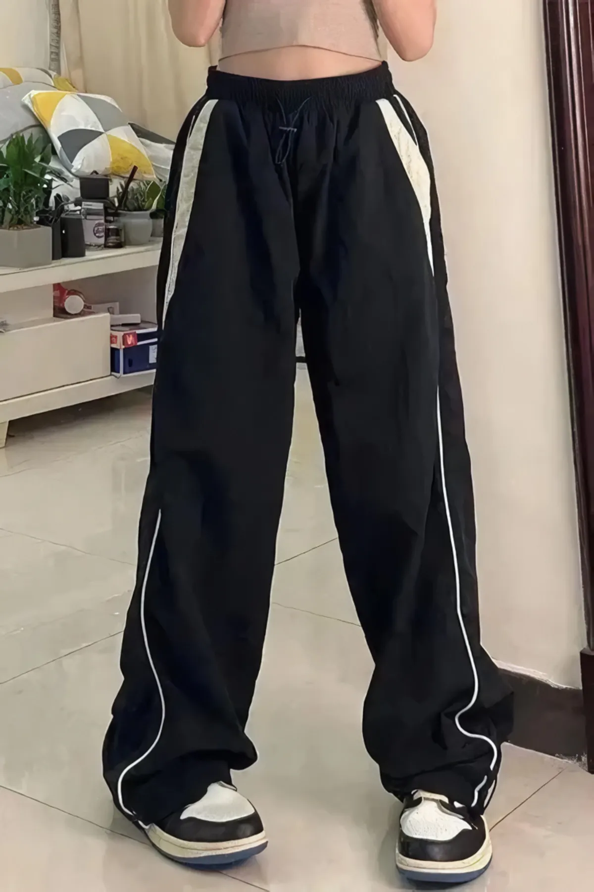 EFBUTİK  Schwarze Y2k Vintage Streetwear Baggy Jogginghose