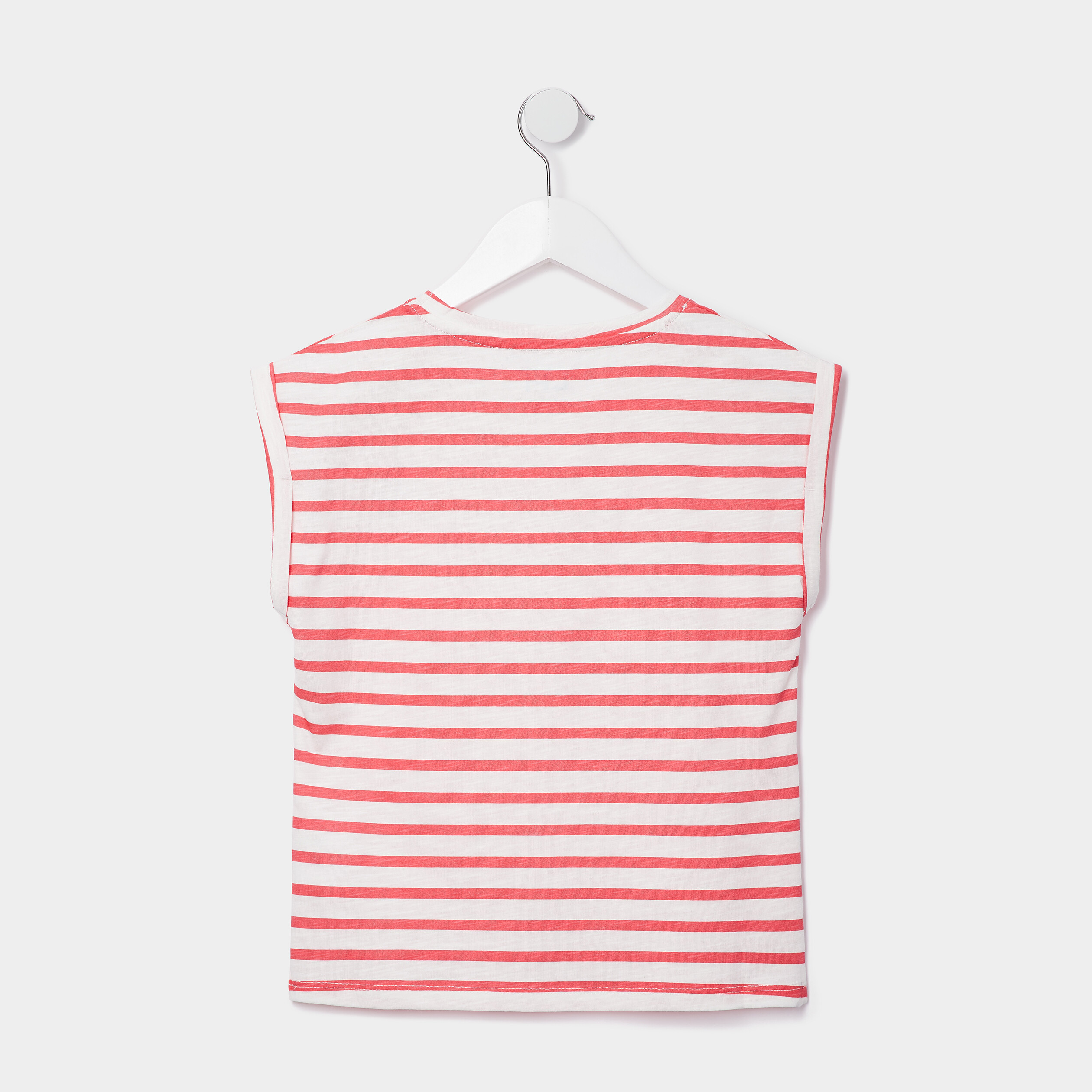 T-shirt fluide manches courtes rouge corail fille | La Halle