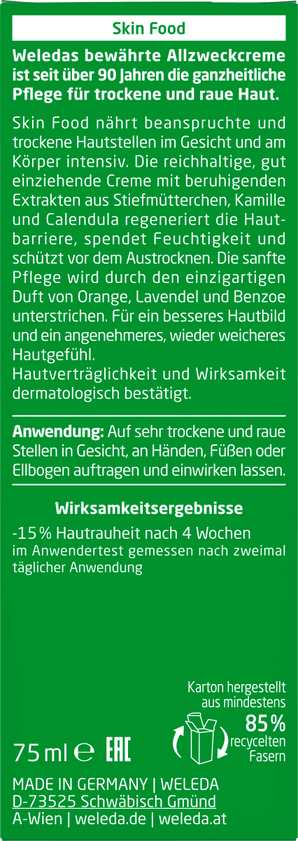 Intensivcreme Skin Food Gesicht & Körper, 75 ml