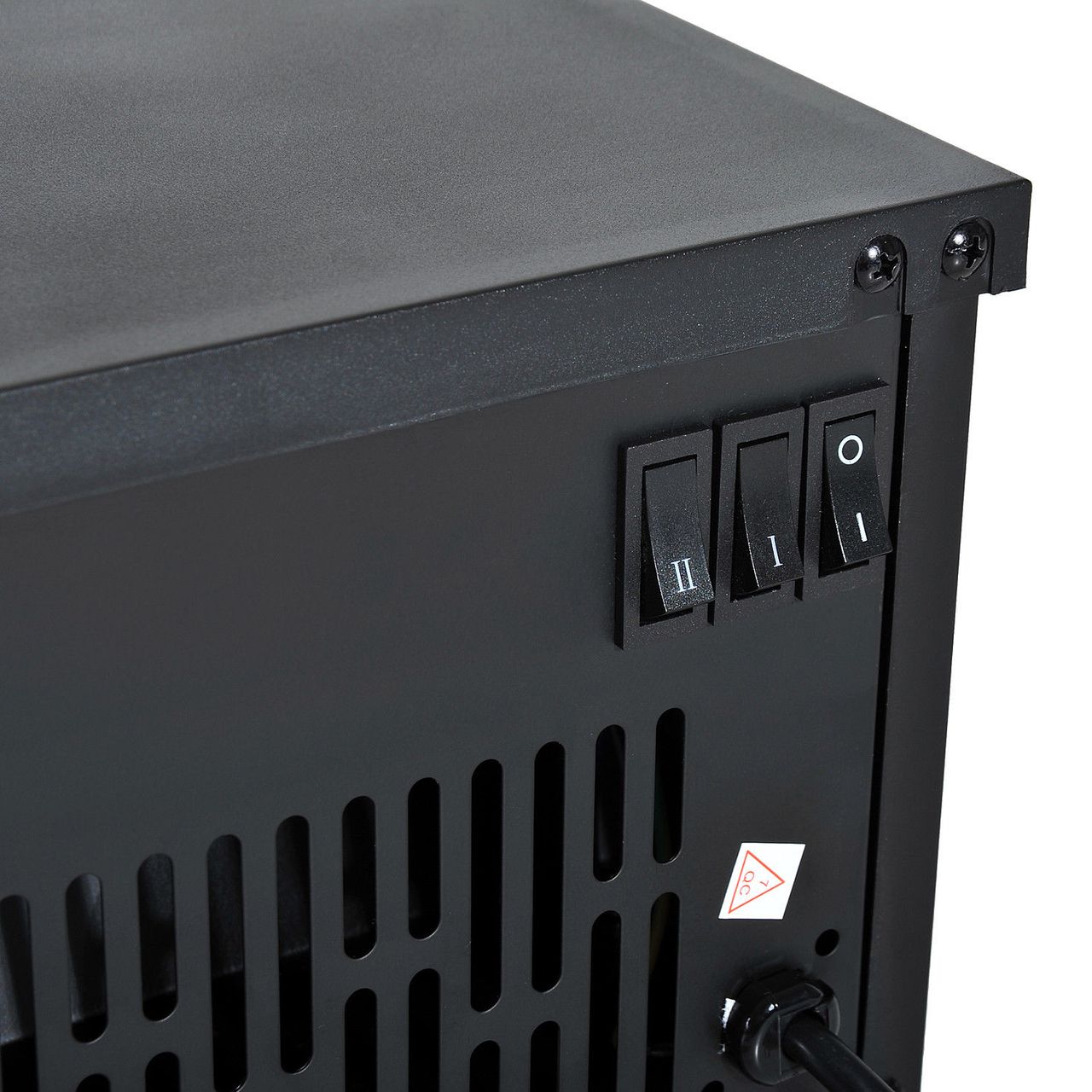 HOMCOM Elektrokamin Elektrischer Kamin Kaminofen Standkamin mit Flammeneffekt 600/1200W, Metall, Schwarz, 38,5x22x30,5 cm
