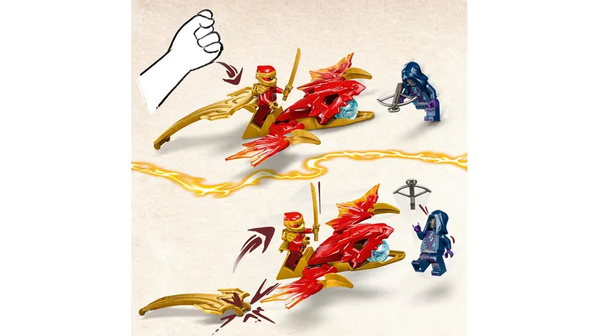 LEGO NINJAGO 71801 Kais Drachengleiter, Ninja-Set mit Drachen-Spielzeug
