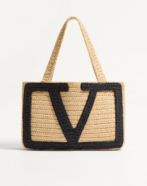 Valentino Garavani Viva Superstar Bolsa média de ráfia