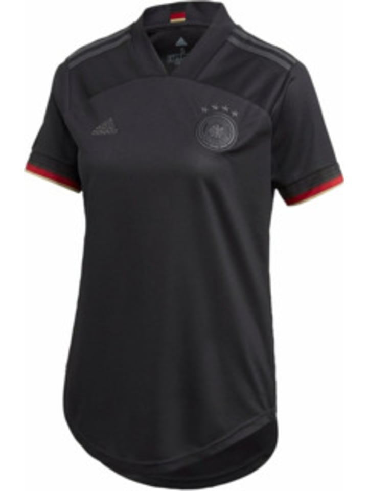 adidas V-Kragen T-Shirt für Damen in schwarz in schwarz günstig kaufen XS