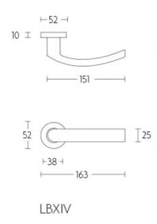 Puxador de porta maciço Formani 1501D257INXX0 BASICS LB14 com mola e roseta em aço inoxidável fosco