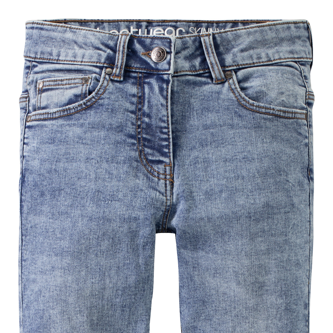 Mädchen Skinny-Jeans mit verstellbarem Bund