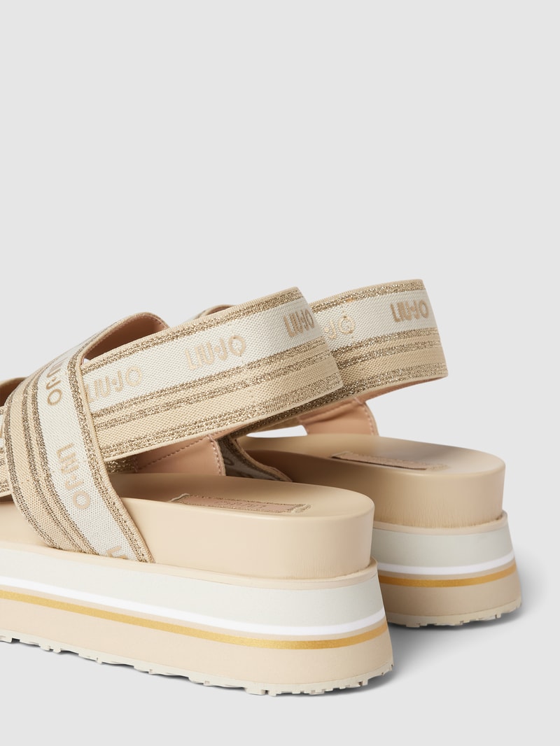 Sandalen mit Label-Details Modell 'FRIDA' in ecru
