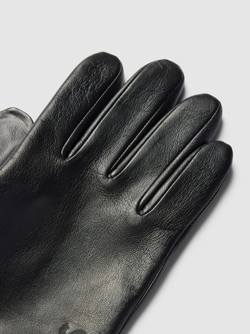 Handschuhe aus Lammleder mit Label-Detail in schwarz