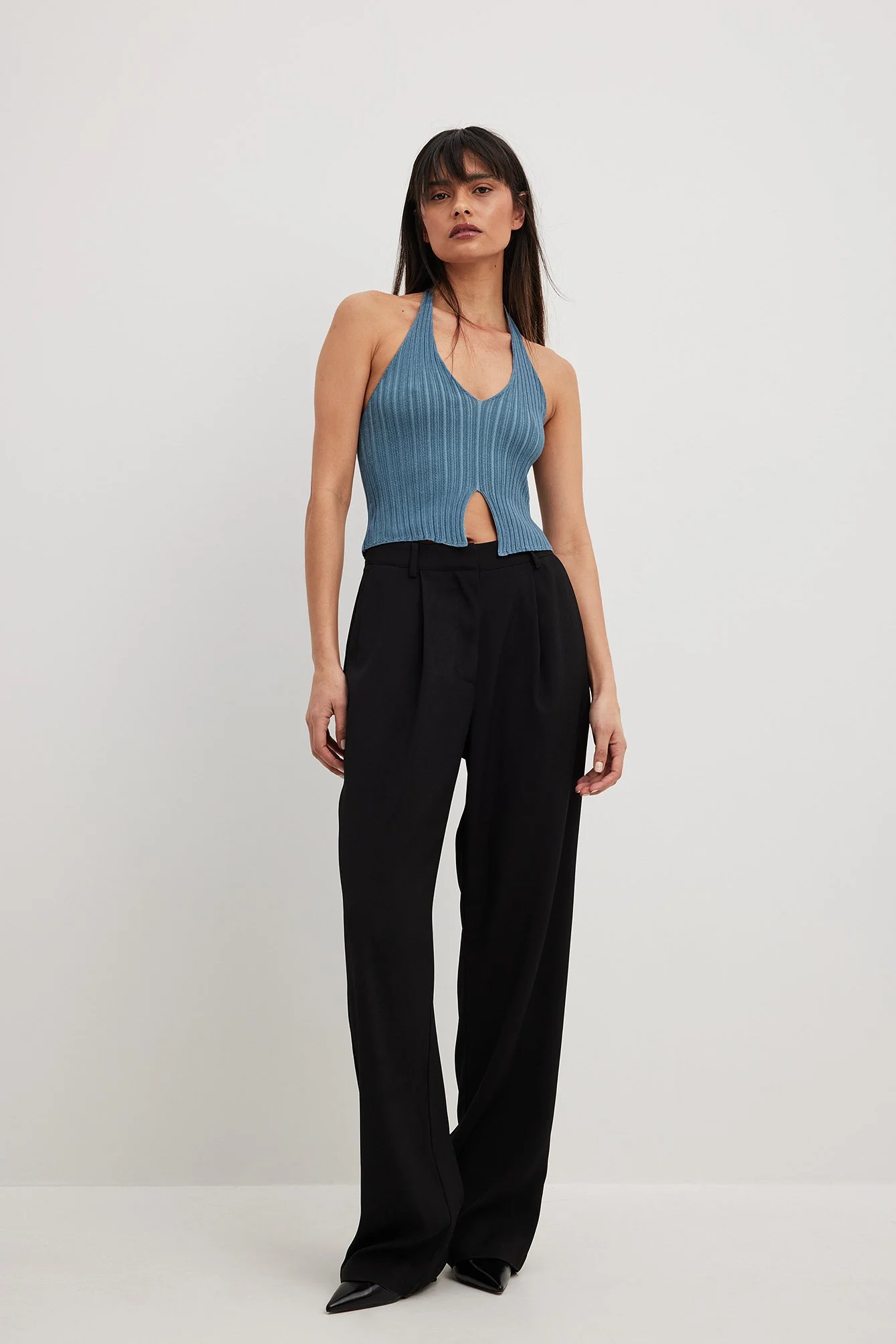 Geripptes Neckholder-Top