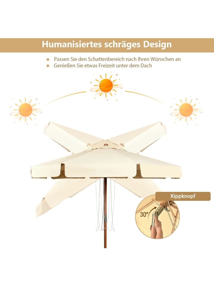 COSTWAY Sonnenschirm Ø300cm in Beige günstig kaufen onesize