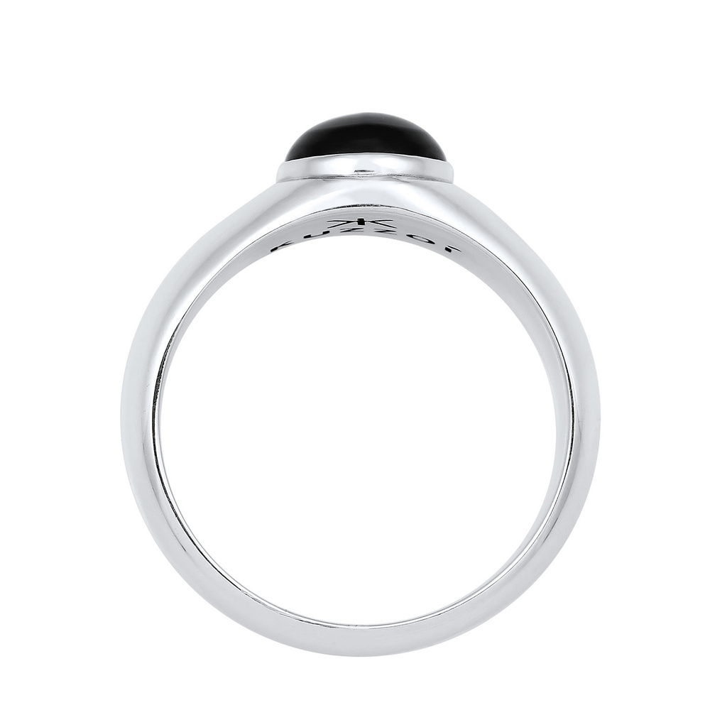 KUZZOI KUZZOI Bague Chevalière Onyx Noir Massif Robuste Bague Homme - (925/1000) Argent Bague
