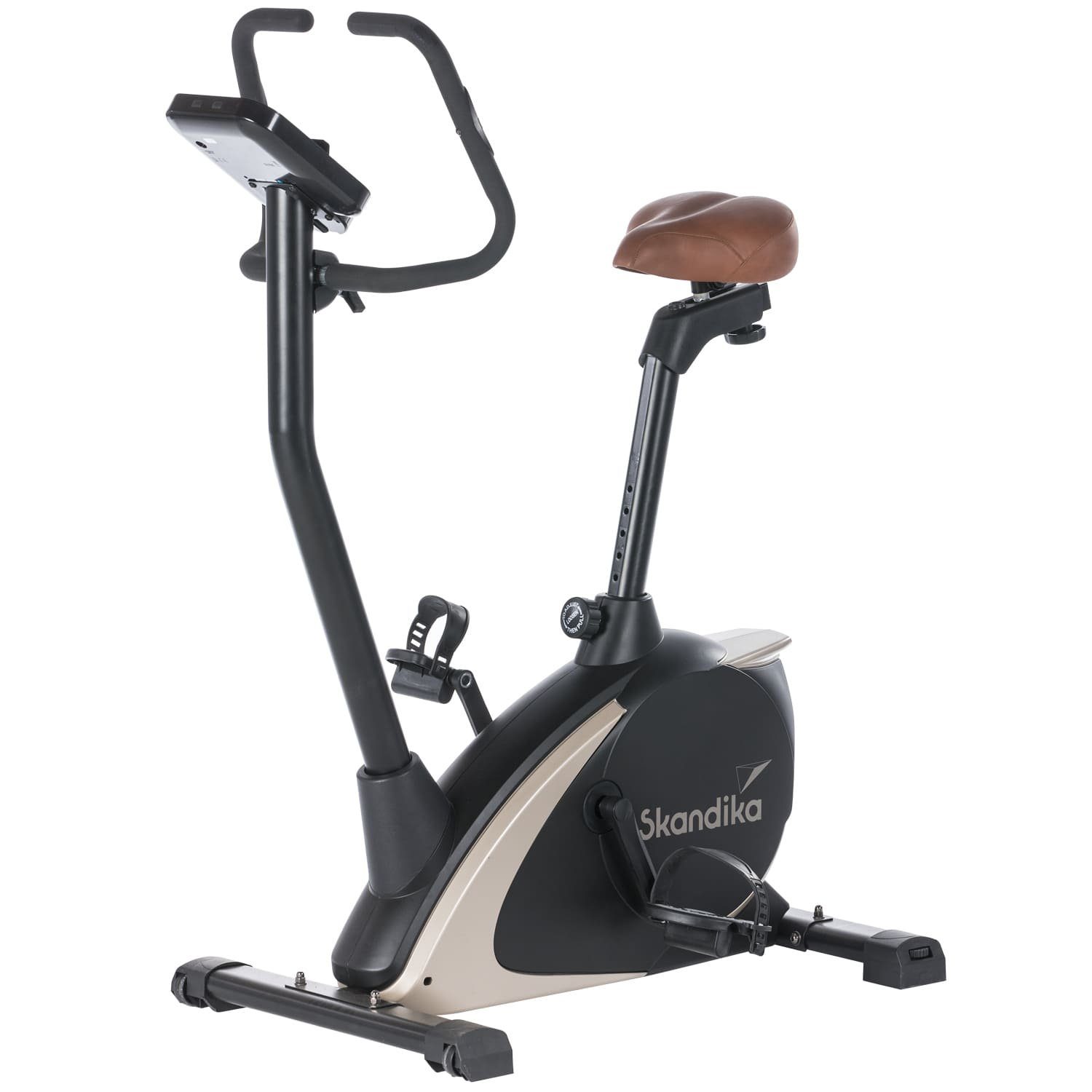 Skandika Ergometer Hometrainer Vinneren (schwarz/gold), Design Hometrainer, Fitness Fahrrad