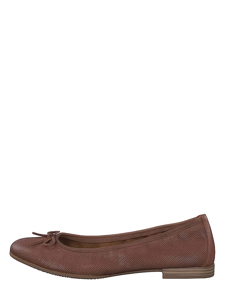 Tamaris Leder-Ballerinas in Braun günstig kaufen 35