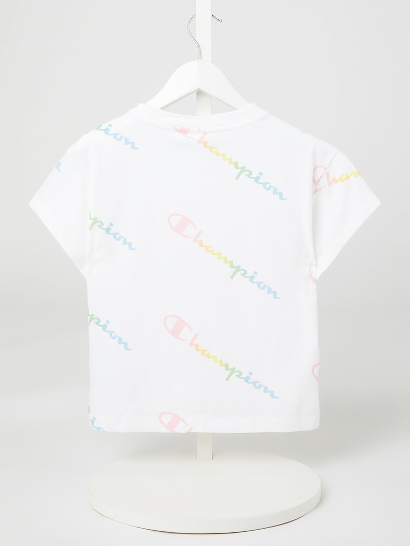 T-Shirt mit Logo-Muster in weiß