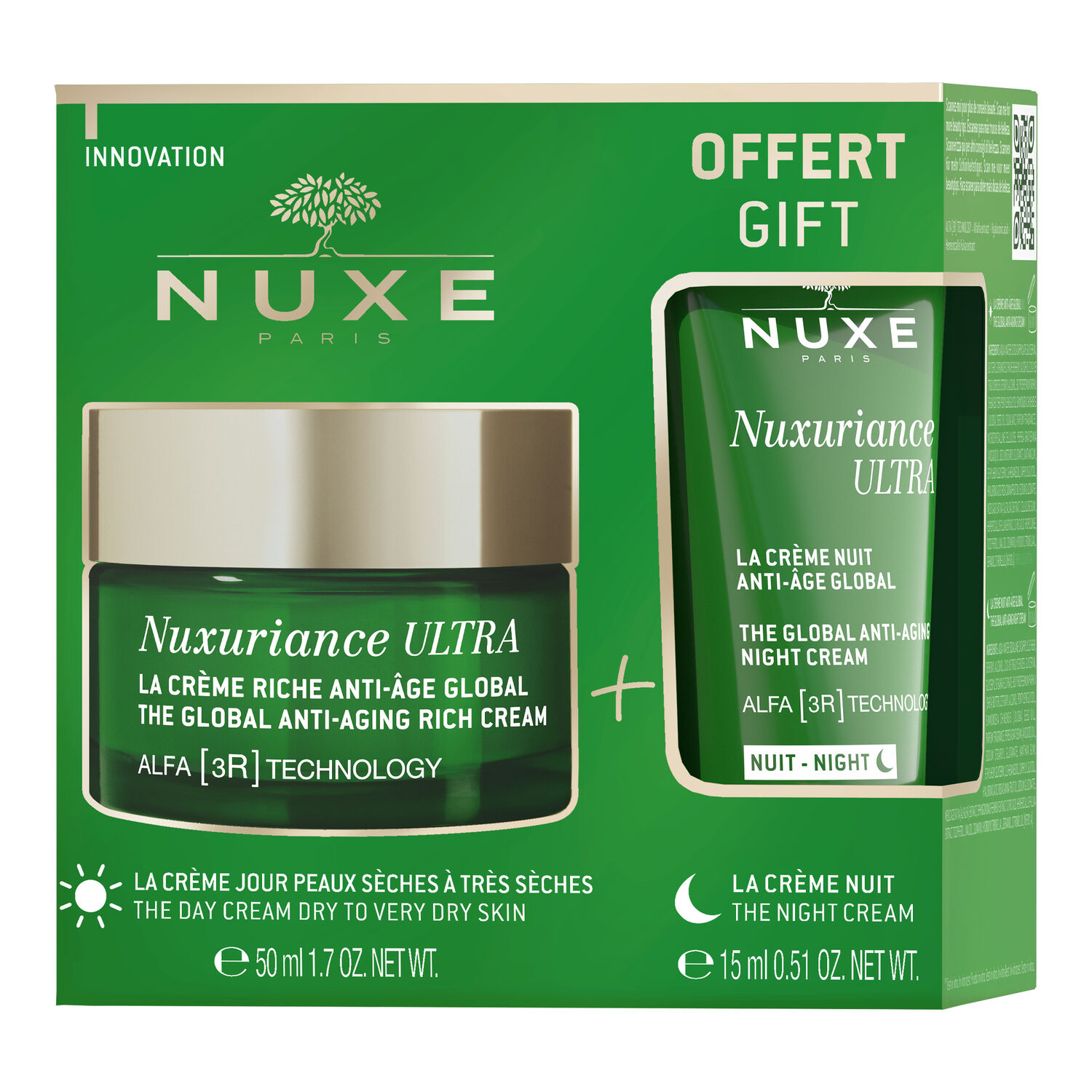 Nuxe NUXURIANCE ULTRA Crème Jour Riche + Nuit Anti-Âge Global Peaux Sèches