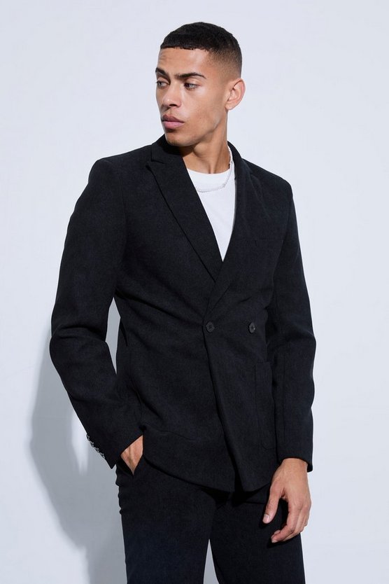 Zweireihiger Skinny Cord-Blazer
