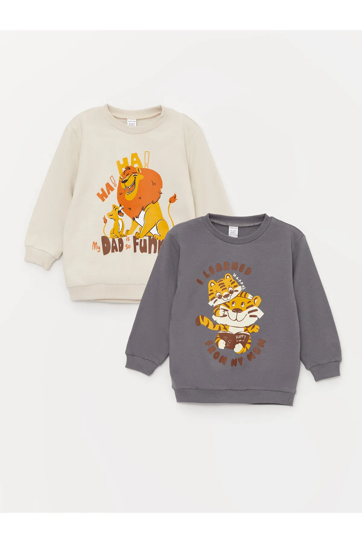 LC Waikiki  Langarm-Sweatshirt mit Rundhalsausschnitt für Babys und Jungen, 2er-Pack