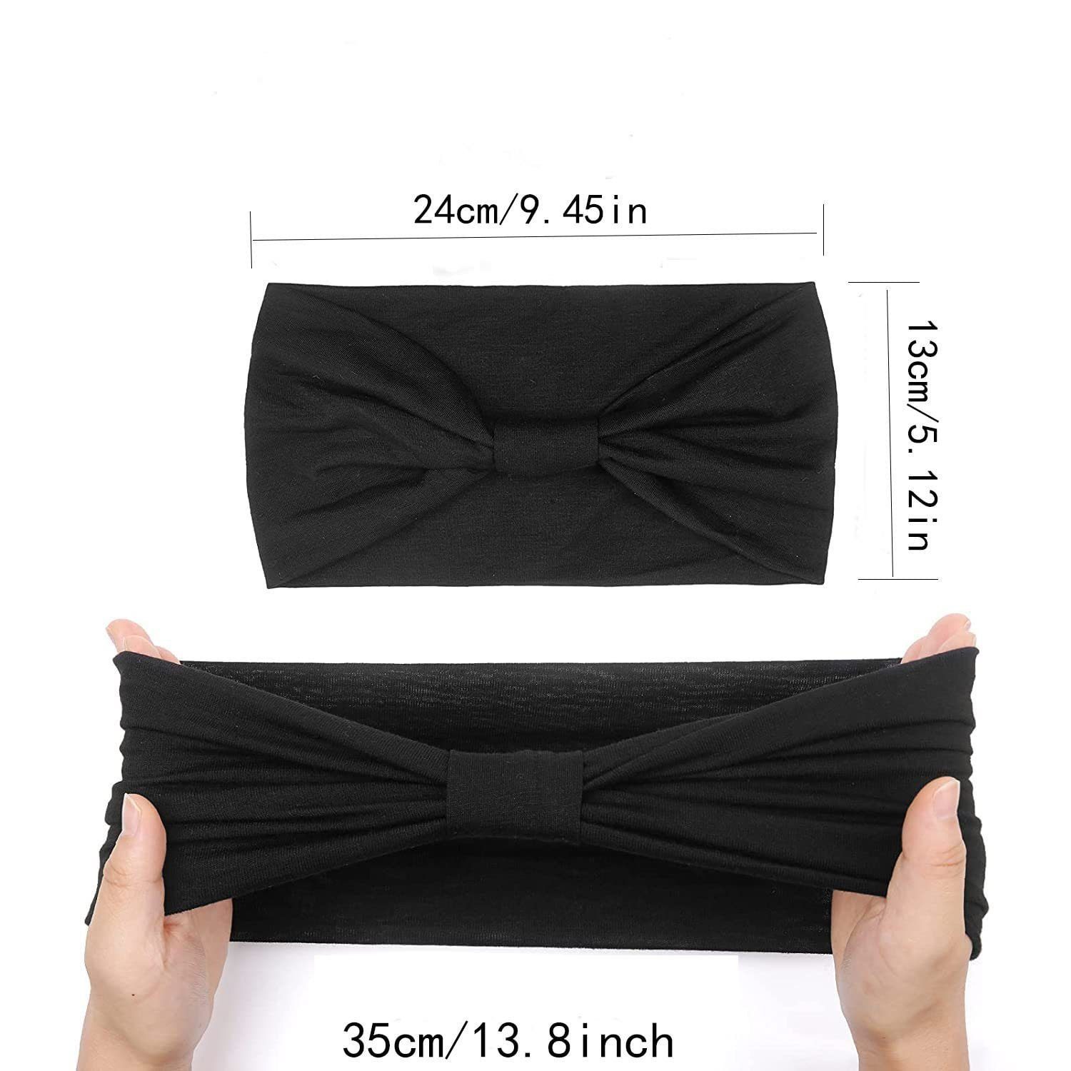 YYV Haarband Stirnbänder Damen Frauen Breites Haarband,3 Stück Einfarbig Sport Yoga, 3-tlg., Kopfwickel Haarbänder Elastische Haarbänder für Frauen