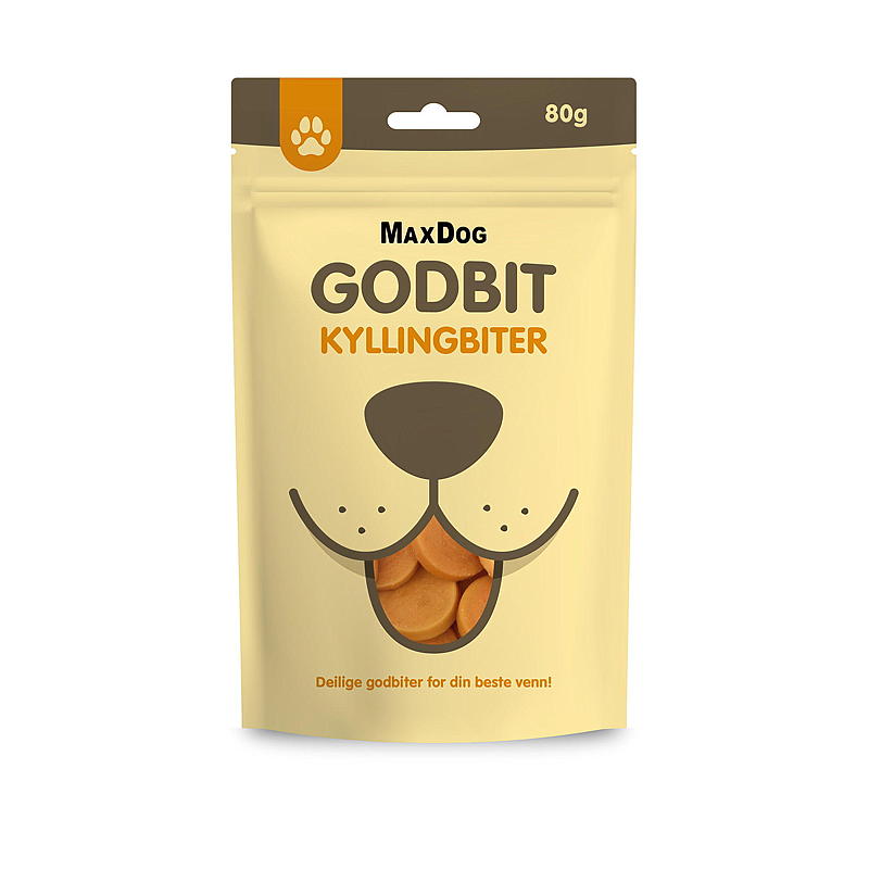 MaxDog Hundesnacks 80 g, kyllingbiter MaxDog