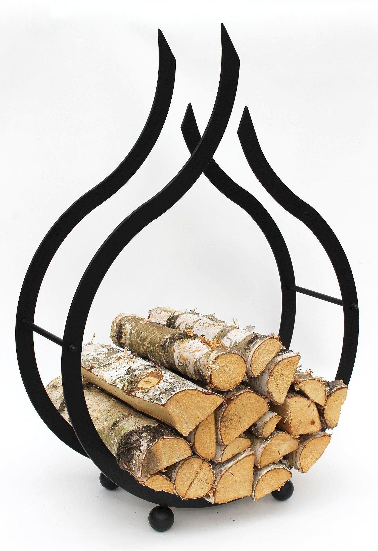 DanDiBo Kaminholzregal Kaminholzregal Flamme Kaminholzständer 78 cm Holzkorb Kaminholzhalter Holzregal