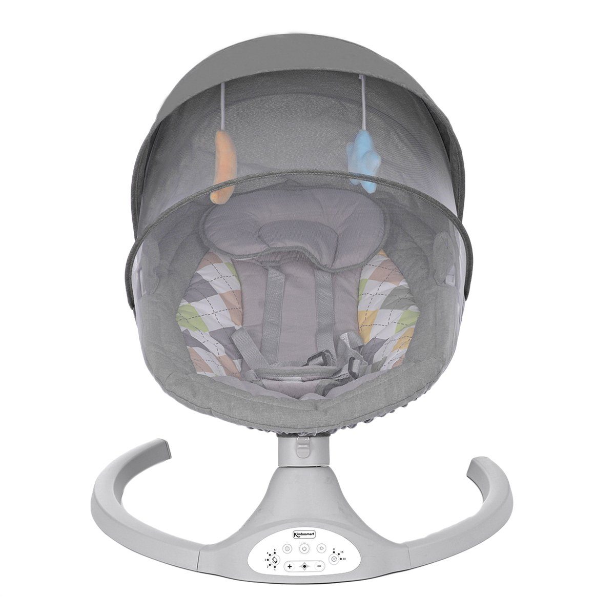 ECSEE Babyschaukel elektrische Babywippe 5 Gang einstellbar, mit Moskitonetz, Musik & Timer max. 9kg