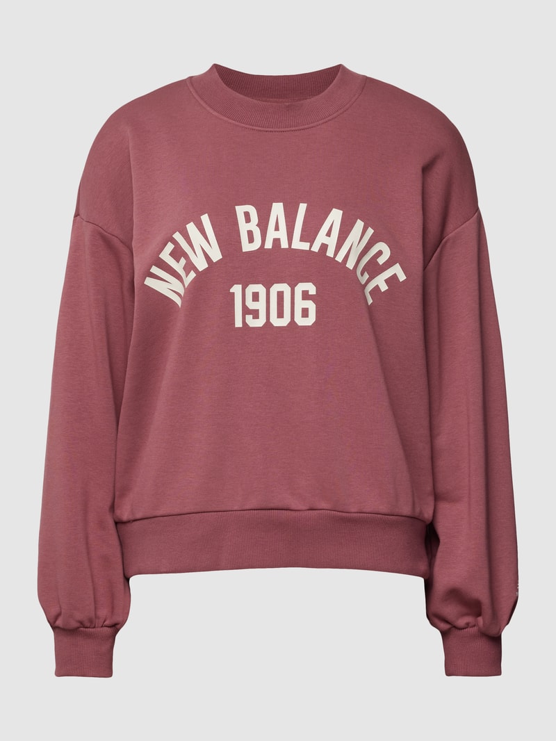 Sweatshirt mit Label-Print in dunkelrot