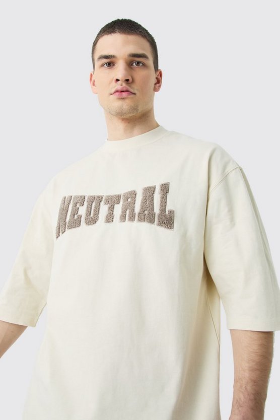 Tall Oversize T-Shirt mit Borg-Applikation