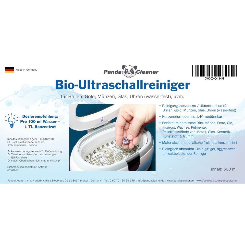PandaCleaner Bio-Ultraschallreiniger Konzentrat für Ultraschallbad Reinigungskonzentrat (1-St. 500ml)