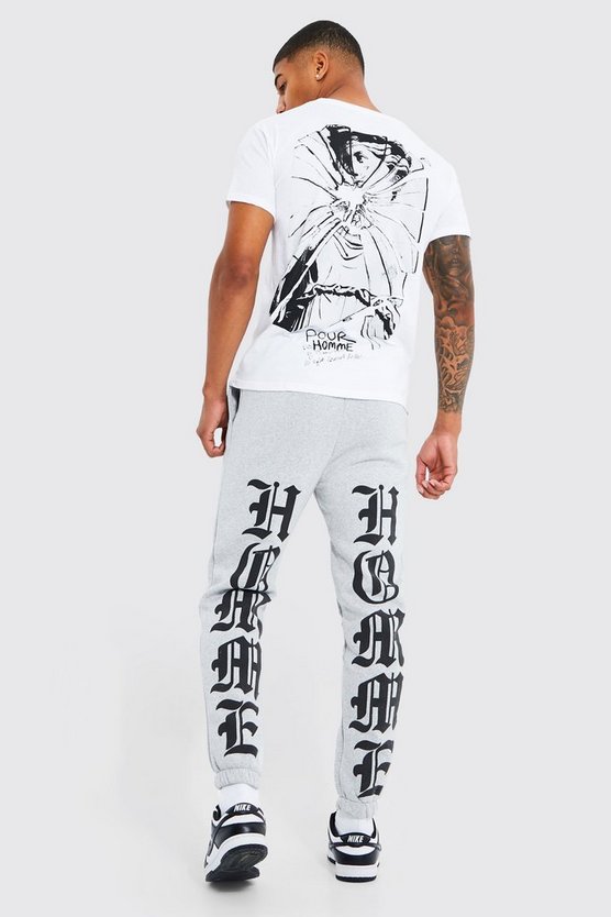 Jogginghose mit Homme Print