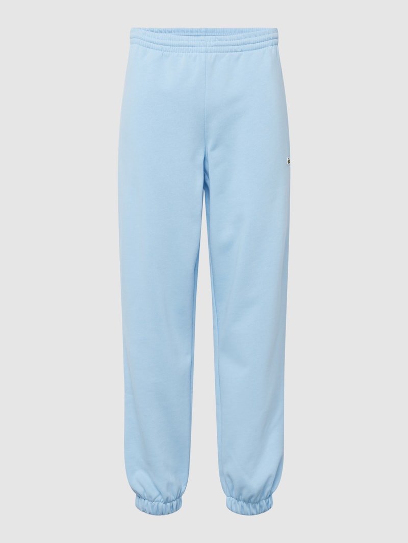 Regular Fit Sweatpants mit Label-Patch in hellblau