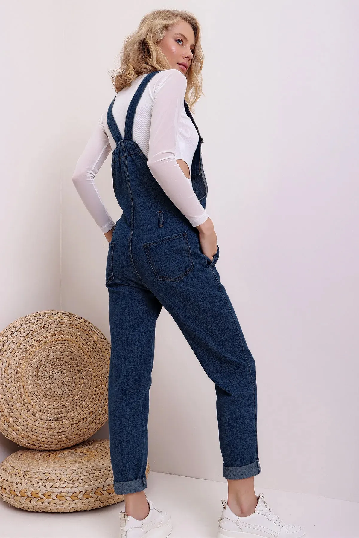 Trend Alaçatı Stili  Latzhose - Blau - Regular Fit