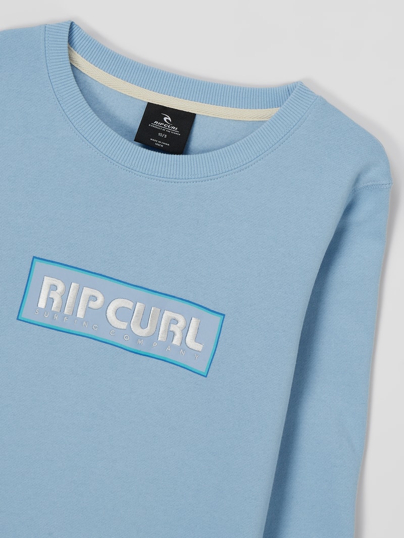 Sweatshirt mit Logo-Stickerei Modell 'Surf Revival' in hellblau