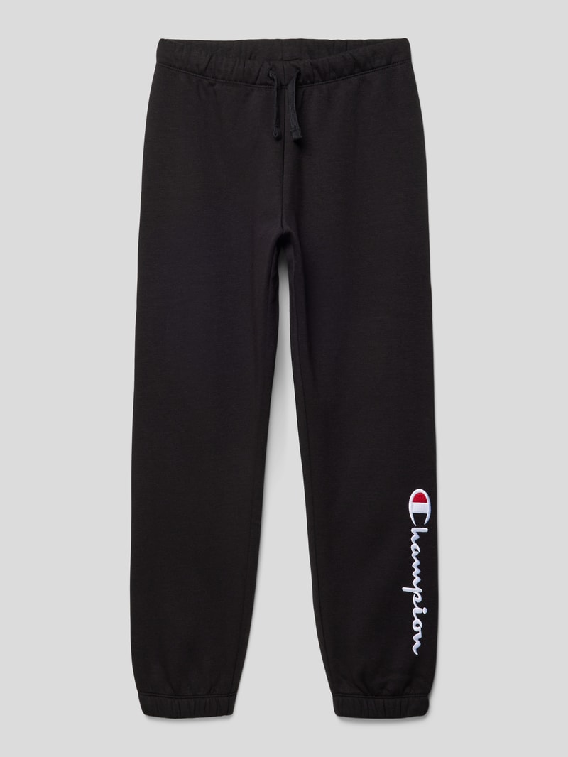 Sweatpants mit Label-Stitching in schwarz