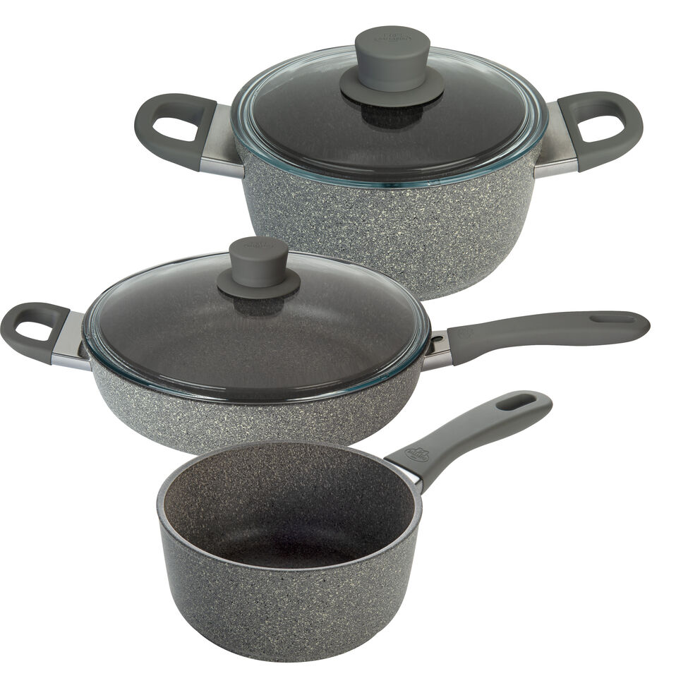 Kochtopfset 3-TLG, Aluminium, Granitium Extreme