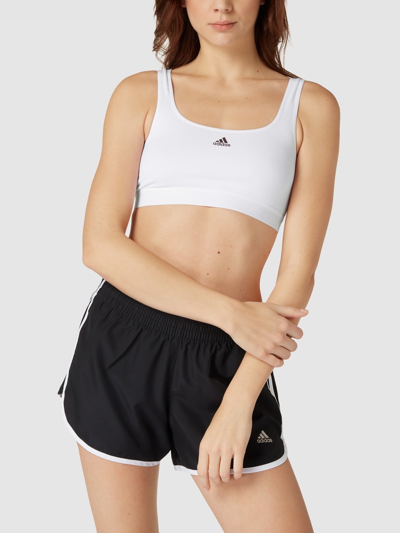Bustier mit Label-Print in weiß