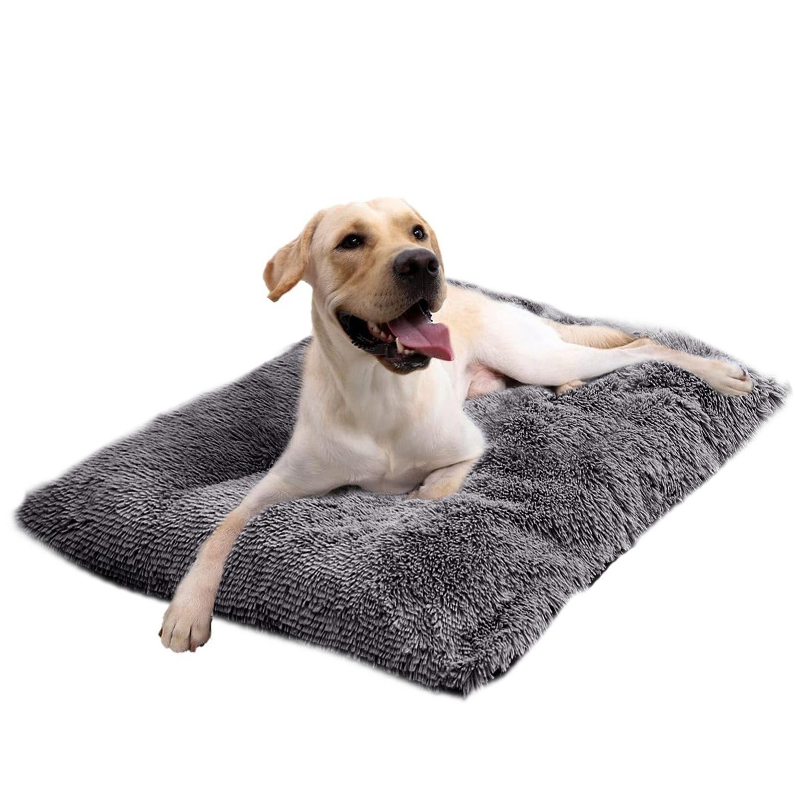 CALIYO Tierbett 100x70x10cm Hundebett Waschbar L Hundekissen Abnehmbar Bezug, Hochwertiger Plüsch, für Hundekäfig Anti-Rutsch Hundesofa Rechteckig