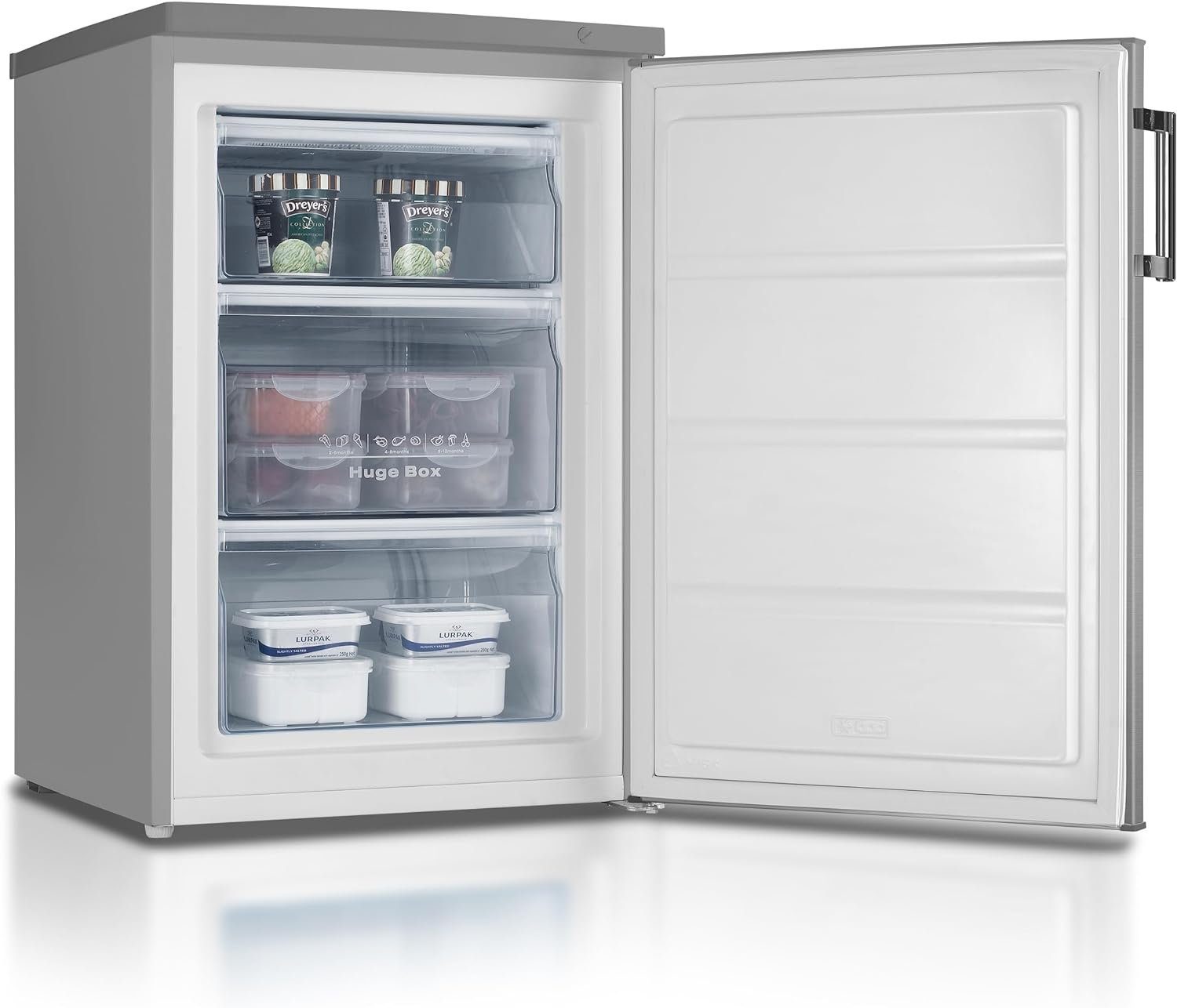 Heinrich´s Gefrierschrank HGS 4090 IX, 84.5 cm hoch, 56 cm breit, Freezer 3x Gefrierschublade 85 Liter DE Frost Air-Flow-System