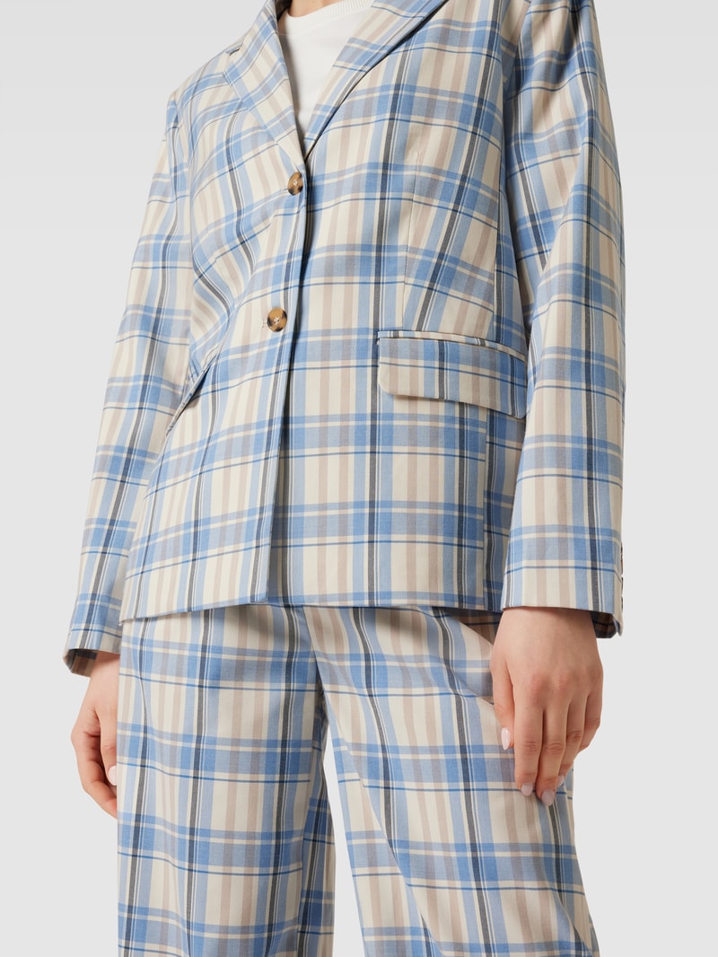 Blazer mit Karomuster Modell 'AKILA' in hellblau