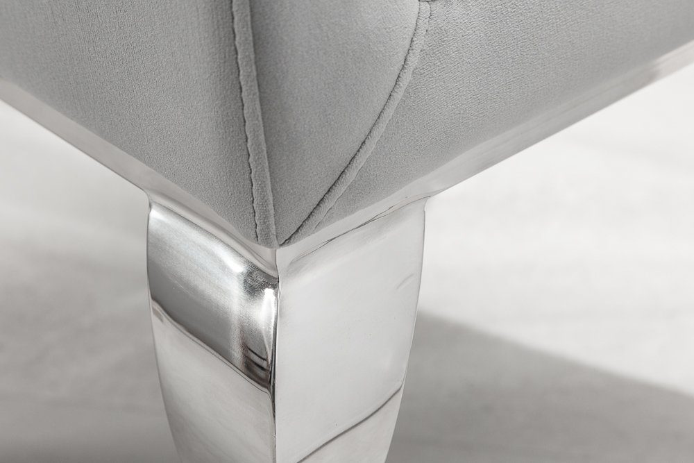riess-ambiente Polsterstuhl MODERN BAROCK edel-grau / silber (Einzelartikel, 1 St), Esszimmer · Samt · Edelstahl