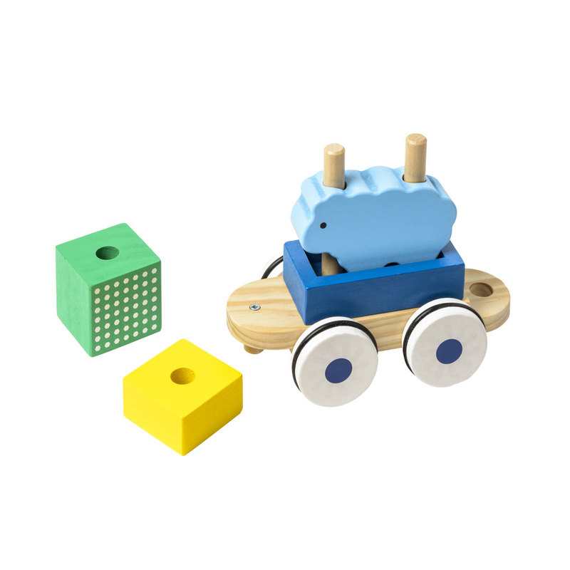 Train géant cubes et animaux en bois Oxybul
