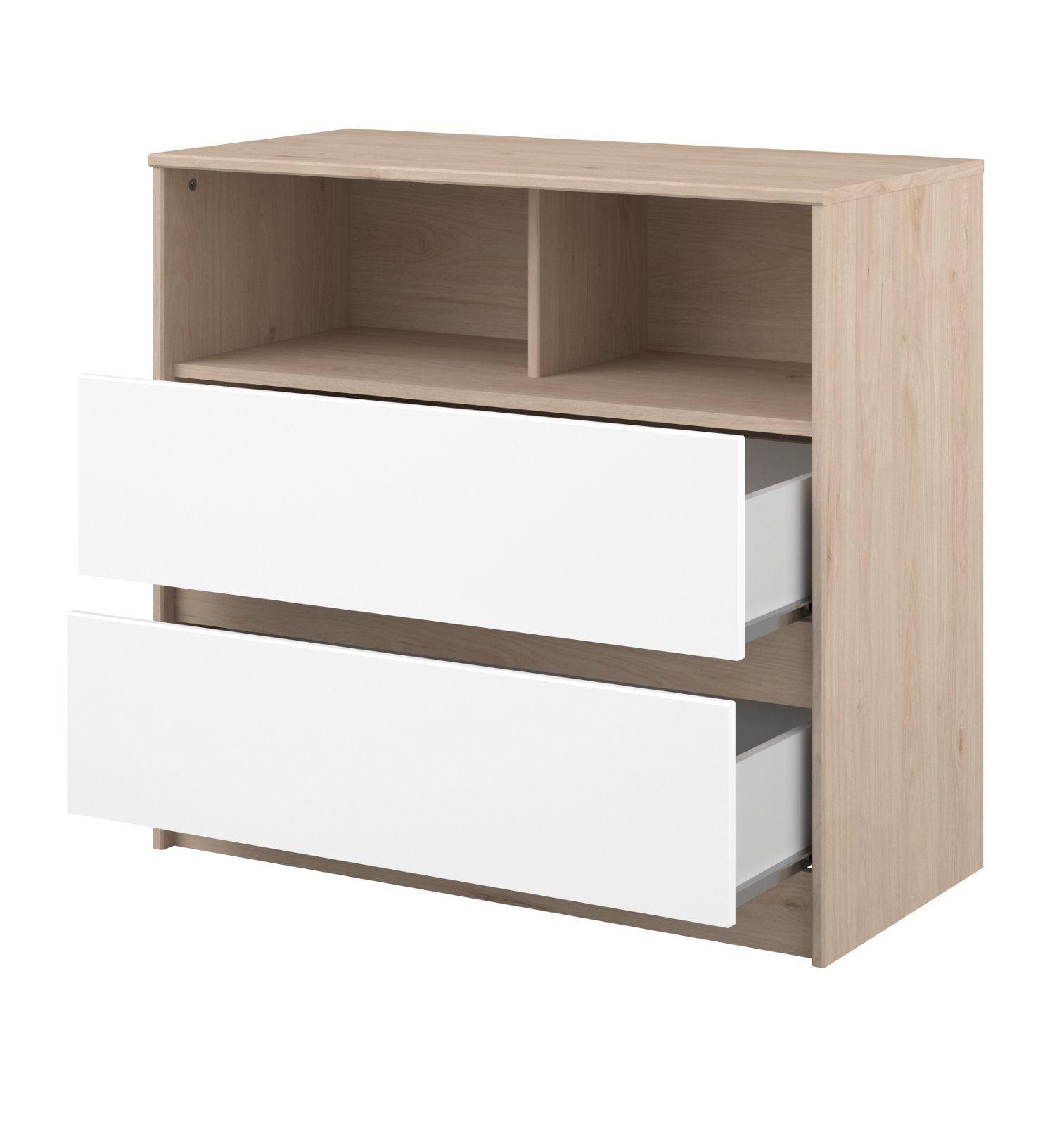 Parisot Jugendzimmer-Set Shelter, (Kinderzimmer Komplett-Set 6-teilig, weiß und Eiche), mit viel Stauraum